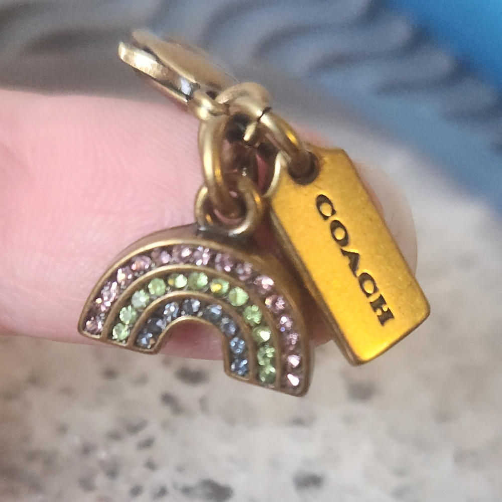 Coach Rainbow Charm Keychain- Zipper Pull-  Bag Charm (New)